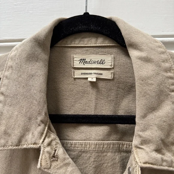 Madewell The‎ Oversized Trucker Jacket Garment Dye Edition In Wet Sand - Picture 4 of 5